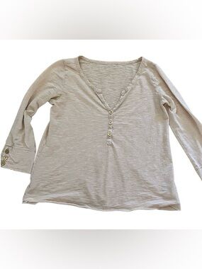 Lilly Pulitzer 100% Prima Cotton 3/4 sleeves top size XS in cream color cropped